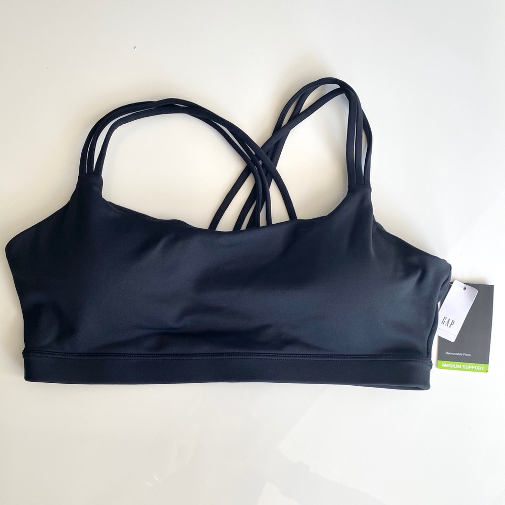 Black Strappy Gap sports bra